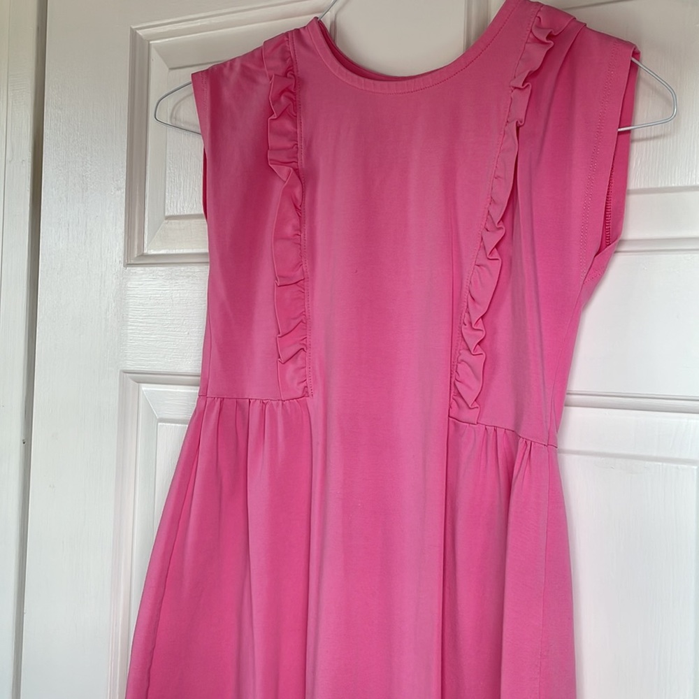 Hanna Andersson Girls Pink Cotton Short Sleeve Dress 130/8